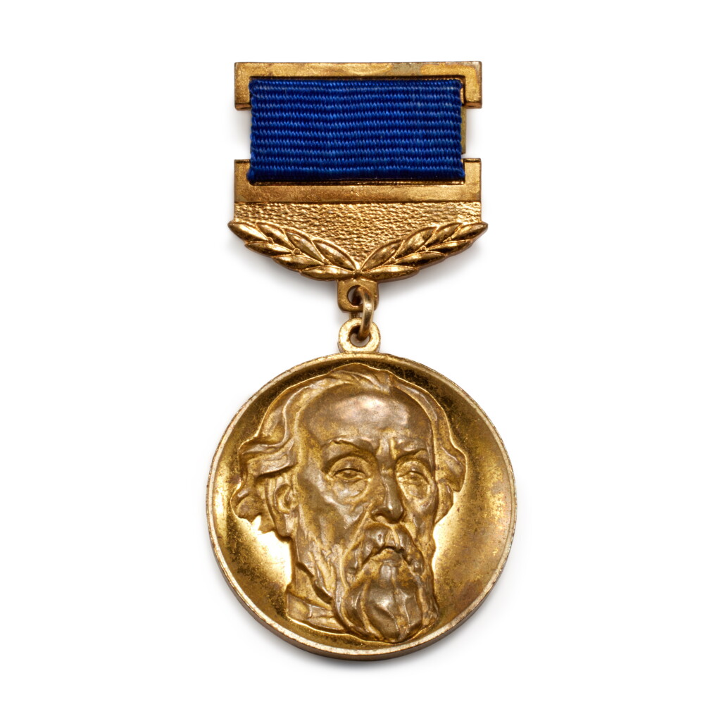 View full screen - View 1 of Lot 68. Buzz Aldrin's Tsiolkovsky Medal and Accompanying Certificate.