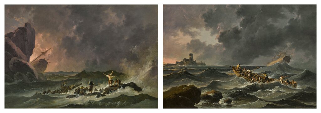 Jean-Baptiste Pillement — A pair of shipwreck scenes