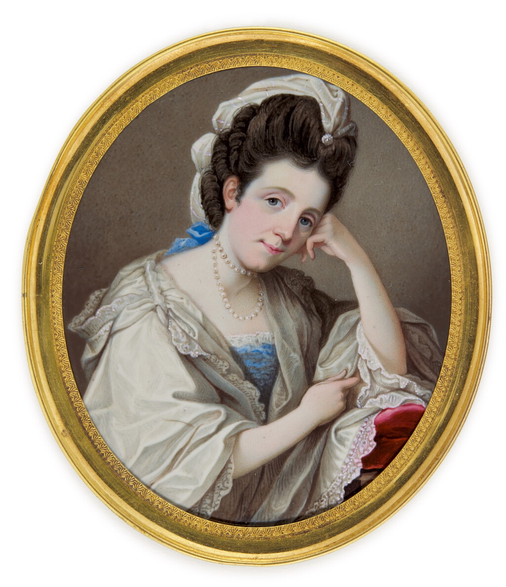 View full screen - View 1 of Lot 156. JEREMIAH MEYER, R.A. | Portrait of a lady, circa 1770.