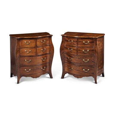 View full screen - View 1 of Lot 50. A Near Pair Of George III Mahogany Small Commodes, Circa 1770.