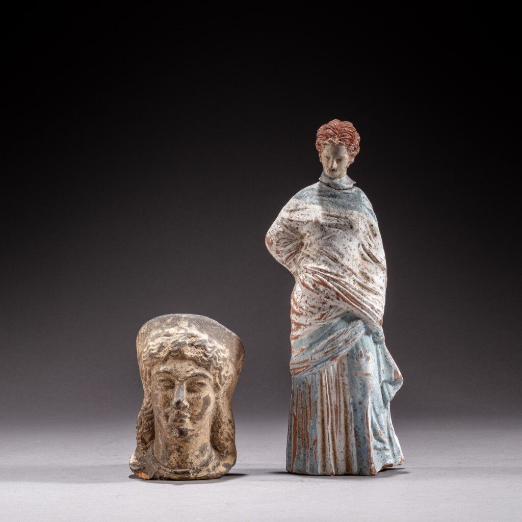 View full screen - View 1 of Lot 9. Two Greek Terracottas, 4th/3rd Century B.C..