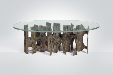 View full screen - View 1 of Lot 100. "Sculpted Bronze" Coffee Table.