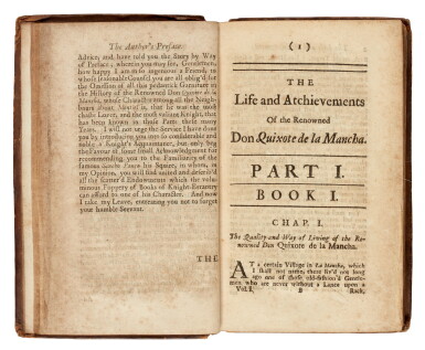 View full screen - View 1 of Lot 133. Cervantes | The history of the renowned Don Quixote, London, 1712, 4 volumes, contemporary calf.