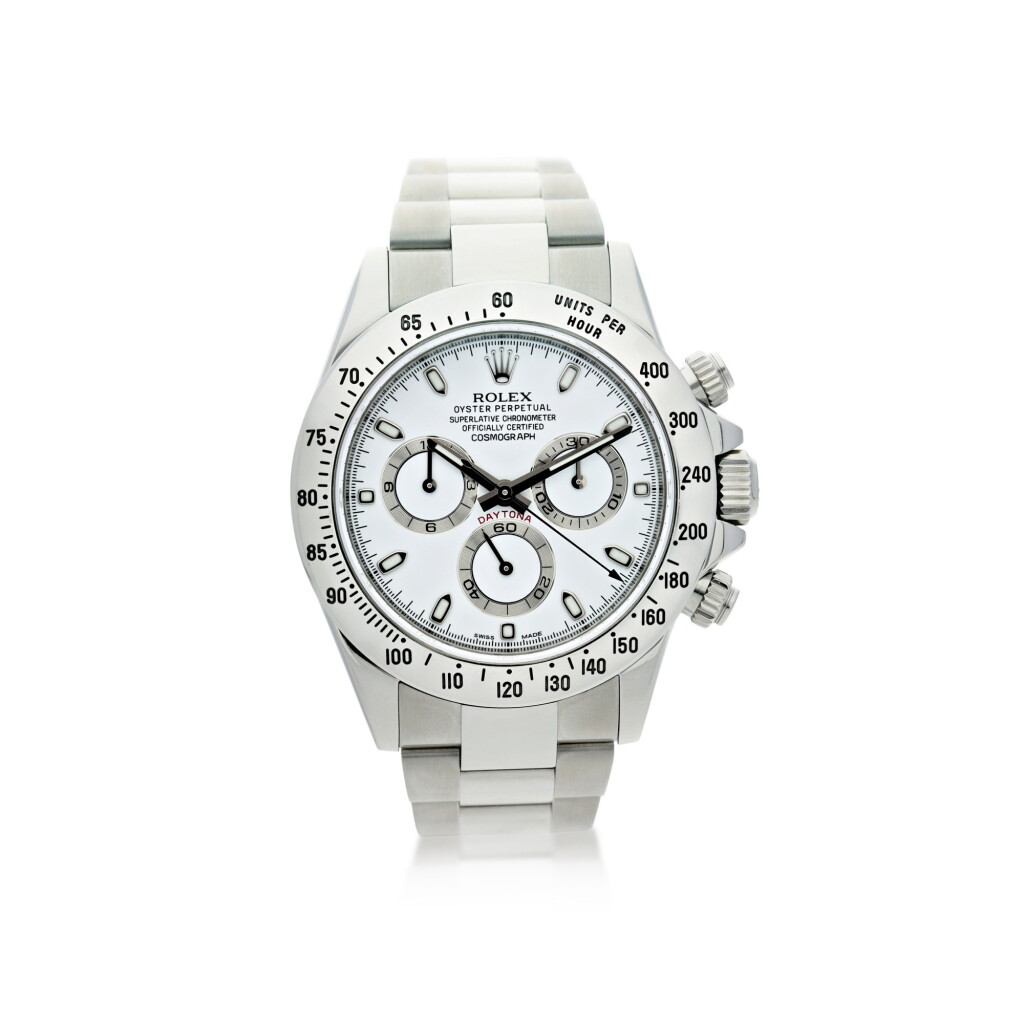 View full screen - View 1 of Lot 99. ROLEX | REFERENCE 116520 DAYTONA A STAINLESS STEEL AUTOMATIC CHRONOGRAPH WRISTWATCH WITH BRACELET, CIRCA 2015.