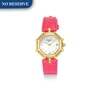 View full screen - View 1 of Lot 366. GERALD GENTA | REFERENCE G2851.7, A YELLOW GOLD WRISTWATCH WITH DATE AND MOTHER-OF-PEARL DIAL, CIRCA 1995.