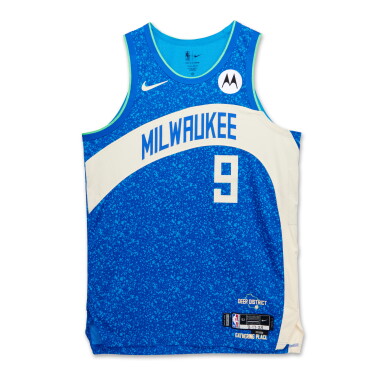 View full screen - View 1 of Lot 62. Bobby Portis Jr. Milwaukee Bucks 2023-2024 Game Worn City Edition Jersey | Double-Double.