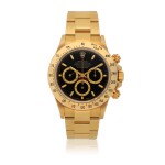 ROLEX | 'ZENITH' DAYTONA, REF 16528 YELLOW GOLD CHRONOGRAPH WRISTWATCH WITH BRACELET AND 'INVERTED 6' DIAL CIRCA 1991