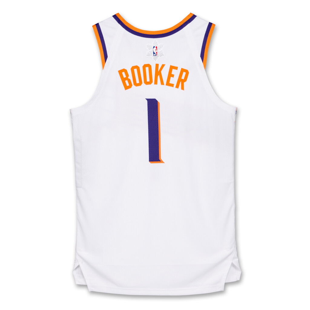 View full screen - View 1 of Lot 21. Devin Booker ‘Christmas Day’ Phoenix Suns 2024-2025 Game Issued Association Edition Jersey .