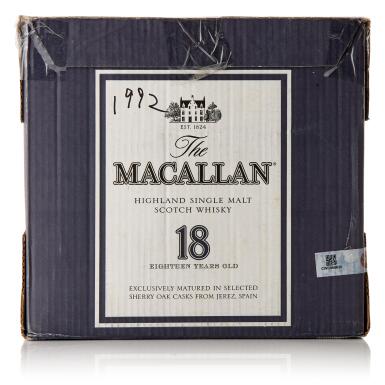 View full screen - View 1 of Lot 6421. The Macallan 18 Year Old 43.0 abv 1992 (12 BT70).
