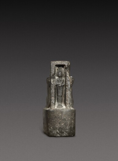 View full screen - View 1 of Lot 47. A Fragmentary Egyptian Basalt Naophoros, 1st half of the 26th Dynasty, circa 664-600 B.C..