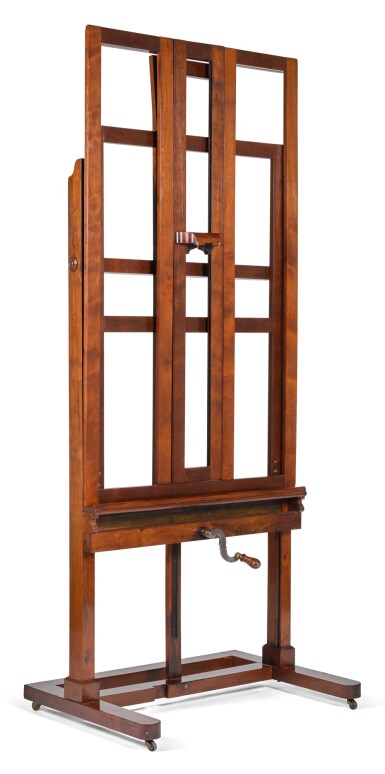 View full screen - View 1 of Lot 105. A FRENCH MAHOGANY ADJUSTABLE EASEL MID-19TH CENTURY.