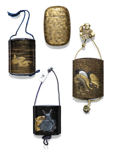 View full screen - View 1 of Lot 188. ENSEMBLE DE QUATRE INRO EN LAQUE JAPON, XVIIIE-XIXE SIÈCLE | Four lacquer inro, Japan, 18th/19th century.