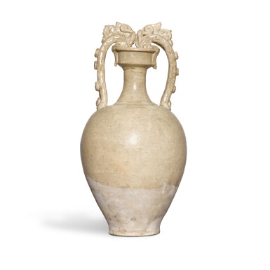 View full screen - View 1 of Lot 42. A straw-glazed pottery amphora, Tang dynasty .