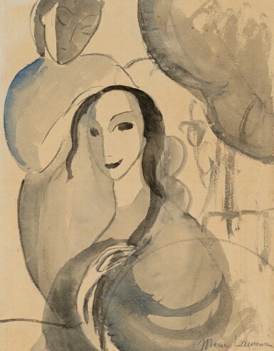 View full screen - View 1 of Lot 164. MARIE LAURENCIN | AUTOPORTRAIT AVEC UNE AMIE.