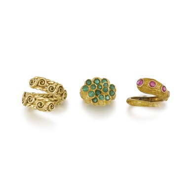 View full screen - View 1 of Lot 226. Group of Gem-set Rings .