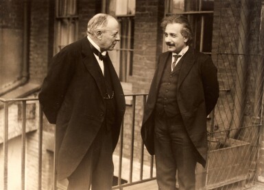 View full screen - View 1 of Lot 52. Albert Einstein | Inscribed photograph with Viscount Haldane, 1921.