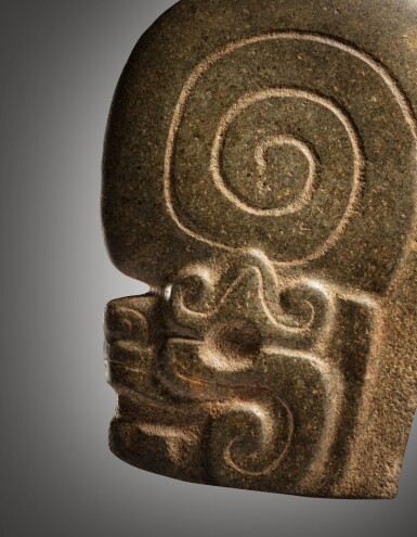 View full screen - View 1 of Lot 12. Maya Stone Hacha of a Bat.