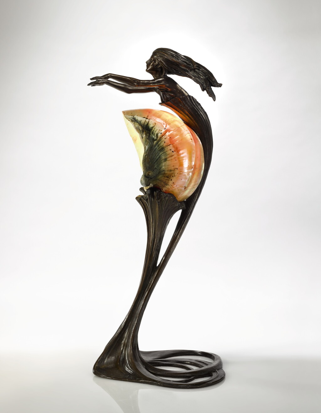 View full screen - View 1 of Lot 201. GUSTAV GURSCHNER | FIGURAL TABLE LAMP.