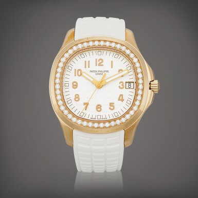 View full screen - View 1 of Lot 2242. Aquanaut, Reference 5268 | A pink gold and diamond-set wristwatch with date, Circa 2022 | 百達翡麗 | AQUANAUT 型號5268 | 粉紅金鑲鑽石腕錶,備日期顯示,約2022年製.