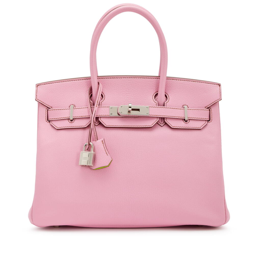 View full screen - View 1 of Lot 52. 5P Bubblegum Pink Chèvre HSS Verso Birkin 30 Palladium Hardware, 2012.