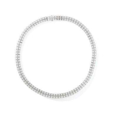 View full screen - View 1 of Lot 141. Chopard | Collier or et diamants | Diamond and gold necklace.