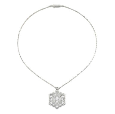 View full screen - View 1 of Lot 157. Diamond necklace .