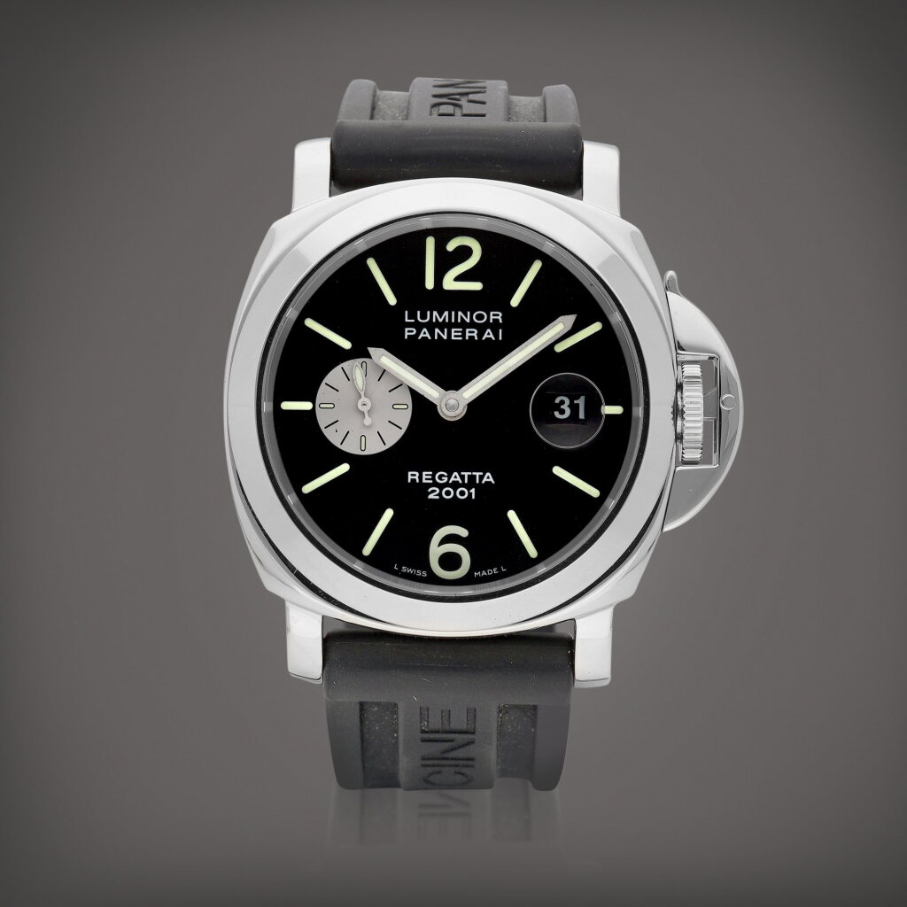 View full screen - View 1 of Lot 8837. Luminor Marina Regatta 2001, Reference PAM 107 | A limited edition stainless steel wristwatch with date, Circa 2001 | 沛納海 | Luminor Marina Regatta 2001 型號PAM 107 | 限量版精鋼腕錶,備日期顯示,約2001年製.