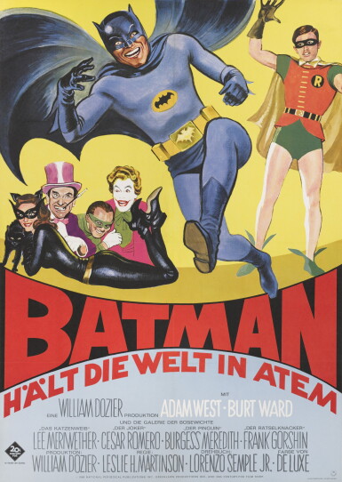 View full screen - View 1 of Lot 41. Batman: The Movie (1966), first German release poster (1967).