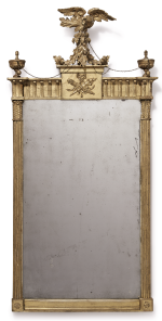 VERY FINE FEDERAL CARVED AND GILT-WOOD LOOKING GLASS, NEW YORK, CIRCA 1815