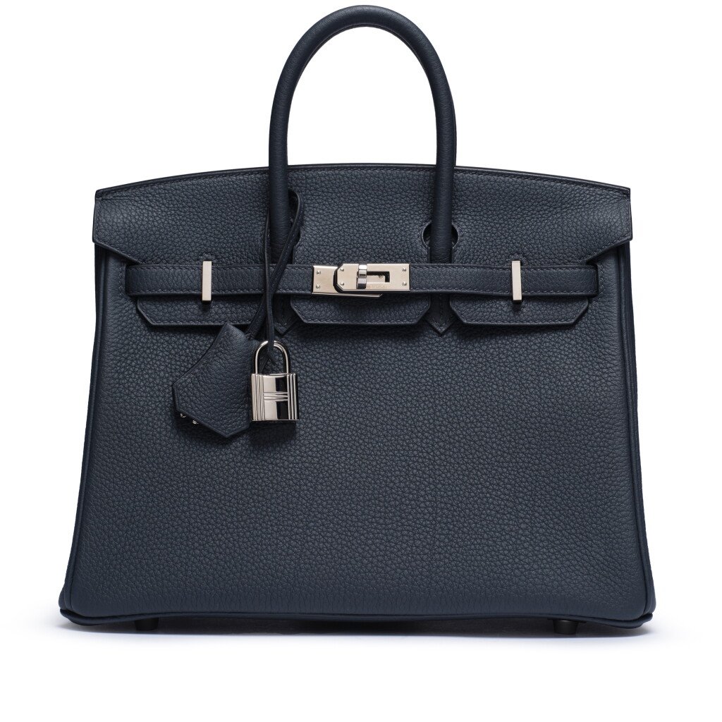 View full screen - View 1 of Lot 65. Gris Misty Togo Birkin 25 Palladium Hardware, 2024.
