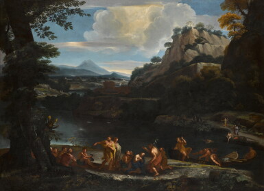 View full screen - View 1 of Lot 128. A landscape with the Baptism of Christ .