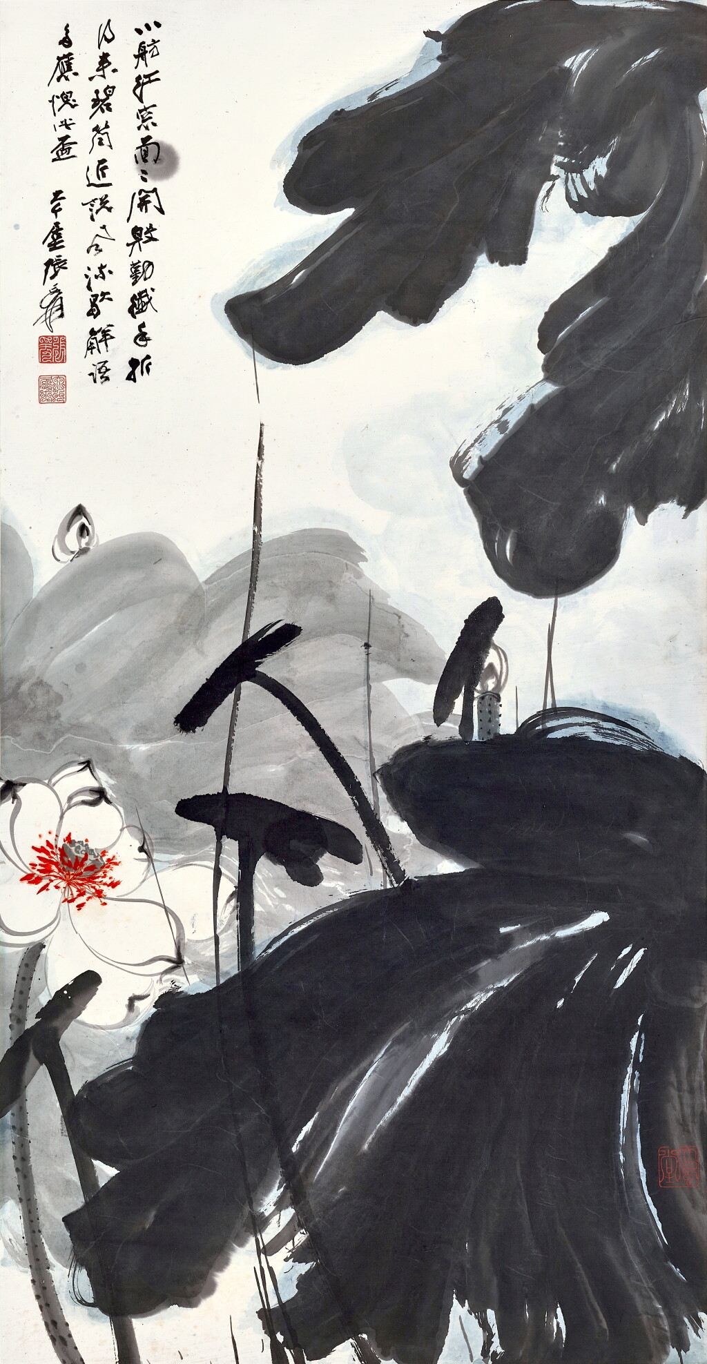 View full screen - View 1 of Lot 3160. 張大千 Zhang Daqian (Chang Dai-chien, 1899-1983) |江妃出水 Blossoming Lotus in the Pond.