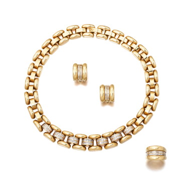 View full screen - View 1 of Lot 221. Parure or et diamants, "La Strada" | Gold and diamond set, 'La Strada'.
