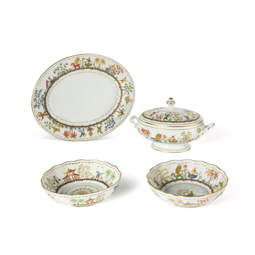 View full screen - View 1 of Lot 141. A Group of French (Le Tallec) for Tiffany & Co. Cirque Chinois-Pattern Wares, 20th Century.