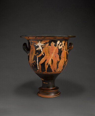 View full screen - View 1 of Lot 166. A Late Attic Red-figured Pottery Bell Krater, circa 330-320 B.C..