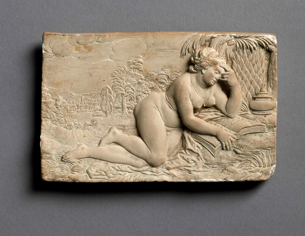 View full screen - View 1 of Lot 110. ATTRIBUTED TO GEORG SCHWEIGGER | RELIEF WITH MAGDALENE READING.