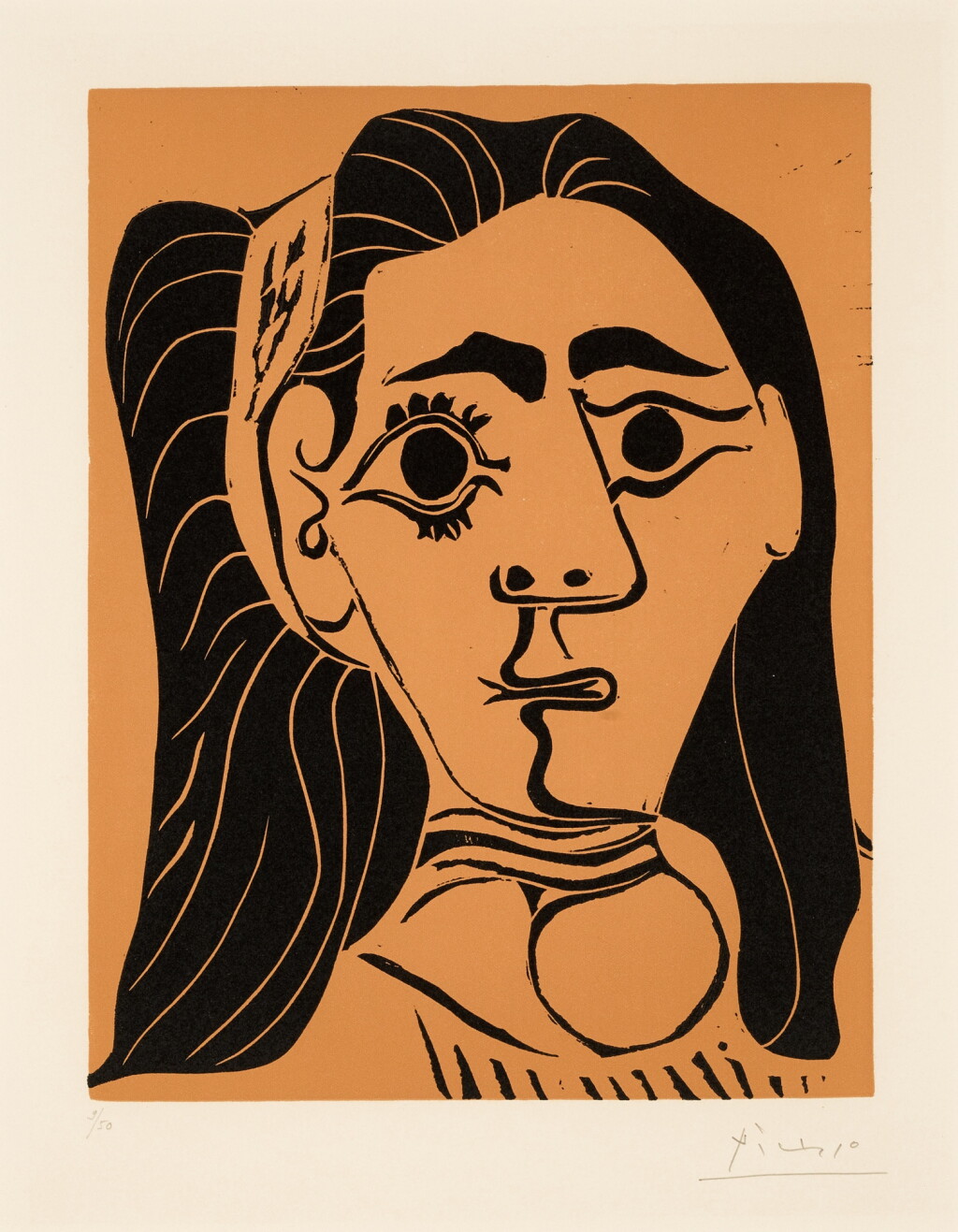 View full screen - View 1 of Lot 104. Jacqueline au bandeau. III (B. 1079; Ba. 1297).