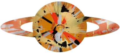 View full screen - View 1 of Lot 58. DAMIEN HIRST | BEAUTIFUL CREME EGG IN THE SKY SPIN PAINTING FOR CARL.