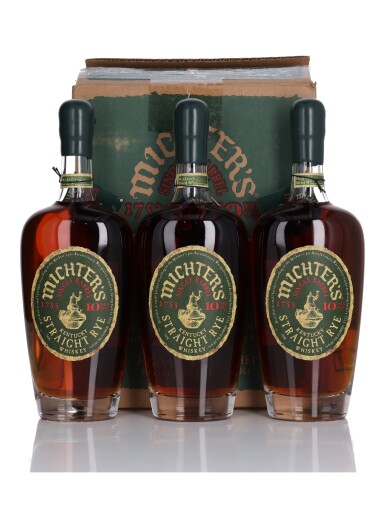 View full screen - View 1 of Lot 212. Michter's Single Barrel Rye 10 Year Old 92.8 Proof NV (3 Bottles 75cl).