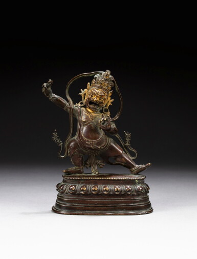 View full screen - View 1 of Lot 51. A copper alloy figure of Vajrapani in the Pala style, China-Tibet, 18th - 19th century | 西藏 十八至十九世紀 銅合金帕拉式金剛手菩薩立像.
