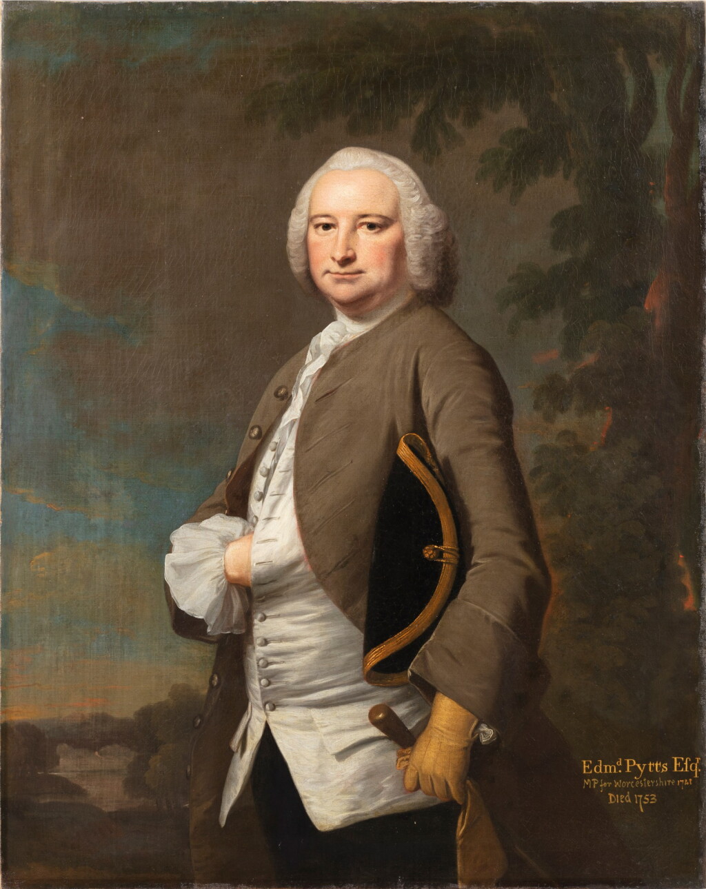 View full screen - View 1 of Lot 103. Attributed to Joseph Highmore, Portrait of Edmund Pytts Esq. | Attribué à Joseph Highmore, Portrait d'Edmund Pytts Esq..
