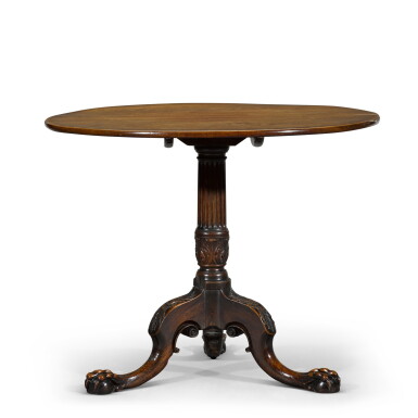 View full screen - View 1 of Lot 67. A George II carved mahogany tripod table, third quarter 18th century, possibly by Robert Gillow & Son.