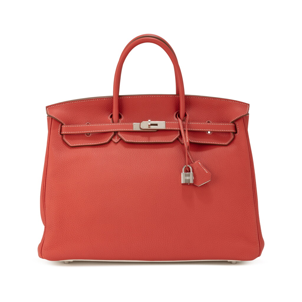View full screen - View 1 of Lot 1058. Rouge Sanguine and Blanc Clémence Birkin 40 Palladium Hardware, 2011.