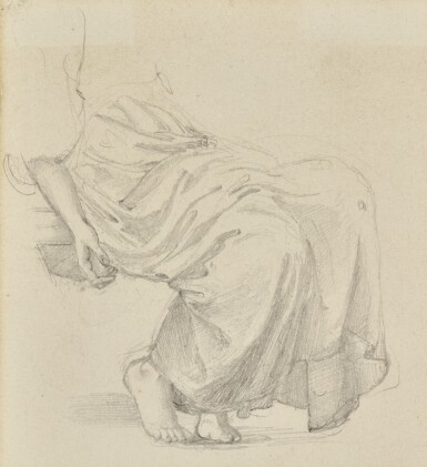 View full screen - View 1 of Lot 12. SIR EDWARD COLEY BURNE-JONES, BT., A.R.A., R.W.S. | STUDY FOR THE GARDEN COURT.