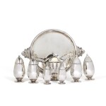 A group of Georg Jensen Cactus pattern table silver, Copenhagen, post-1945