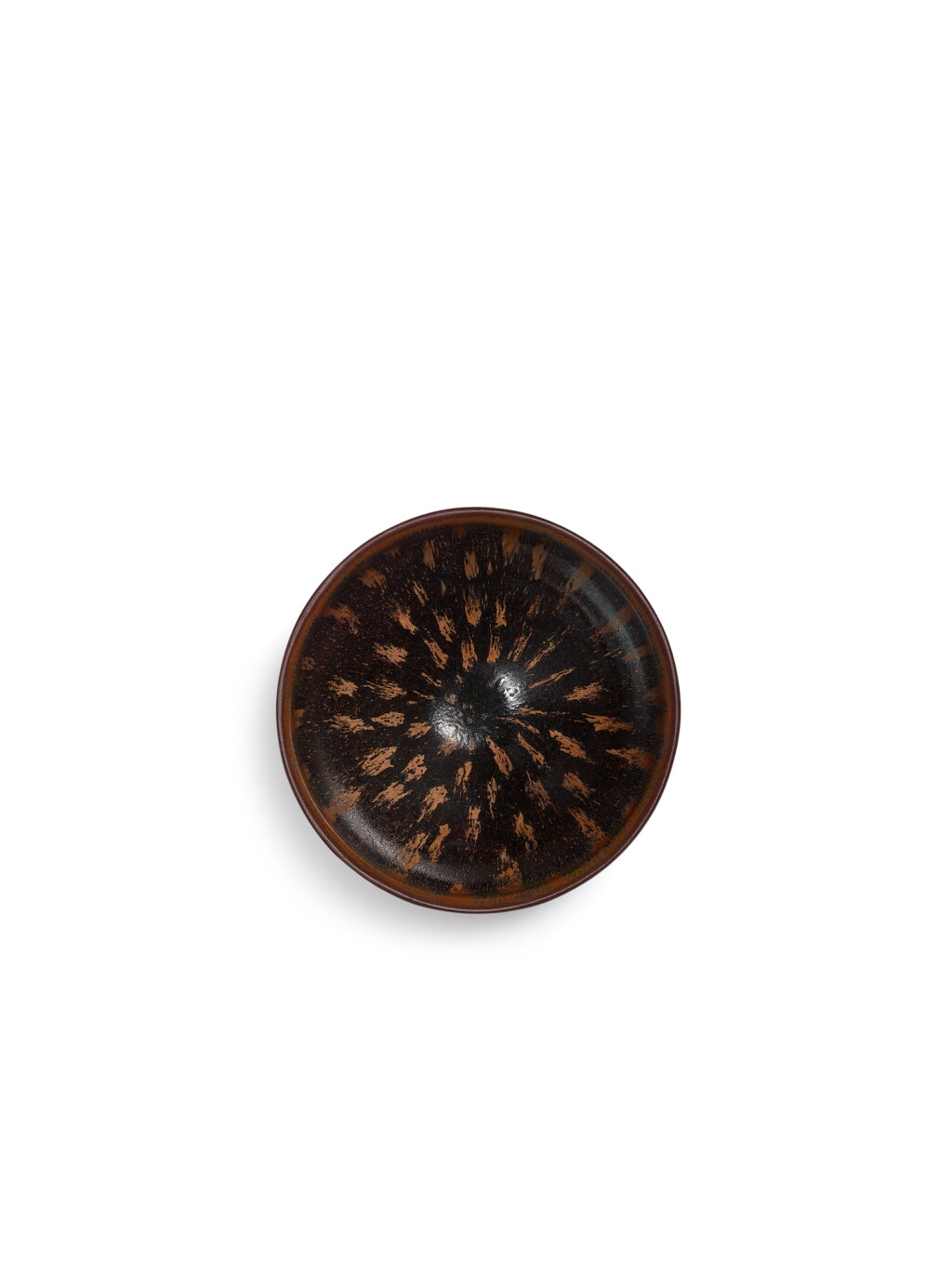 全螢幕檢視 - 查看3871A rare russet-painted black-glazed 'partridge feather' bowl, Southern Song dynasty | 南宋 建窰黑釉鐵鏽斑天目茶盞的1