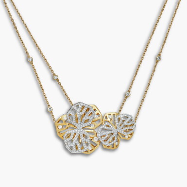View full screen - View 1 of Lot 1380. Gold and Diamond ‘Caresse d’Orchidées’ Pendent Necklace | 卡地亞 | K金 配 鑽石 ‘Caresse d’Orchidées’ 吊墜項鏈.