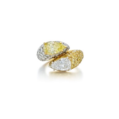 View full screen - View 1 of Lot 177. Diamond and Colored Diamond Ring, France.