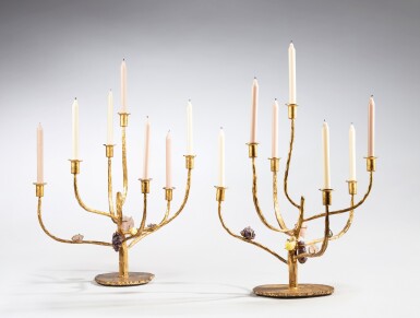 View full screen - View 1 of Lot 32. Paire de chandeliers .