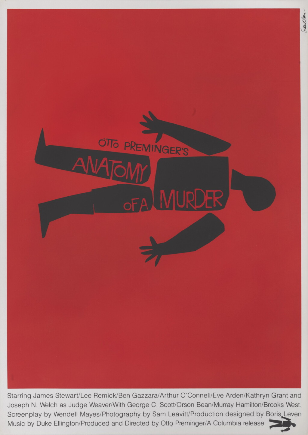 View full screen - View 1 of Lot 86. ANATOMY OF A MURDER (1959) MID 1980s SPECIAL SILKSCREEN POSTER, US.